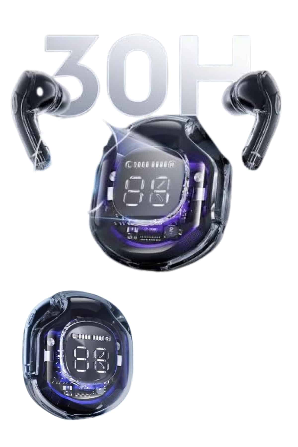 Kablosuz Dijital Göstergeli Powerbanklı IOS ve Android Uyumlu Gaming Kulaklık - Görsel 5