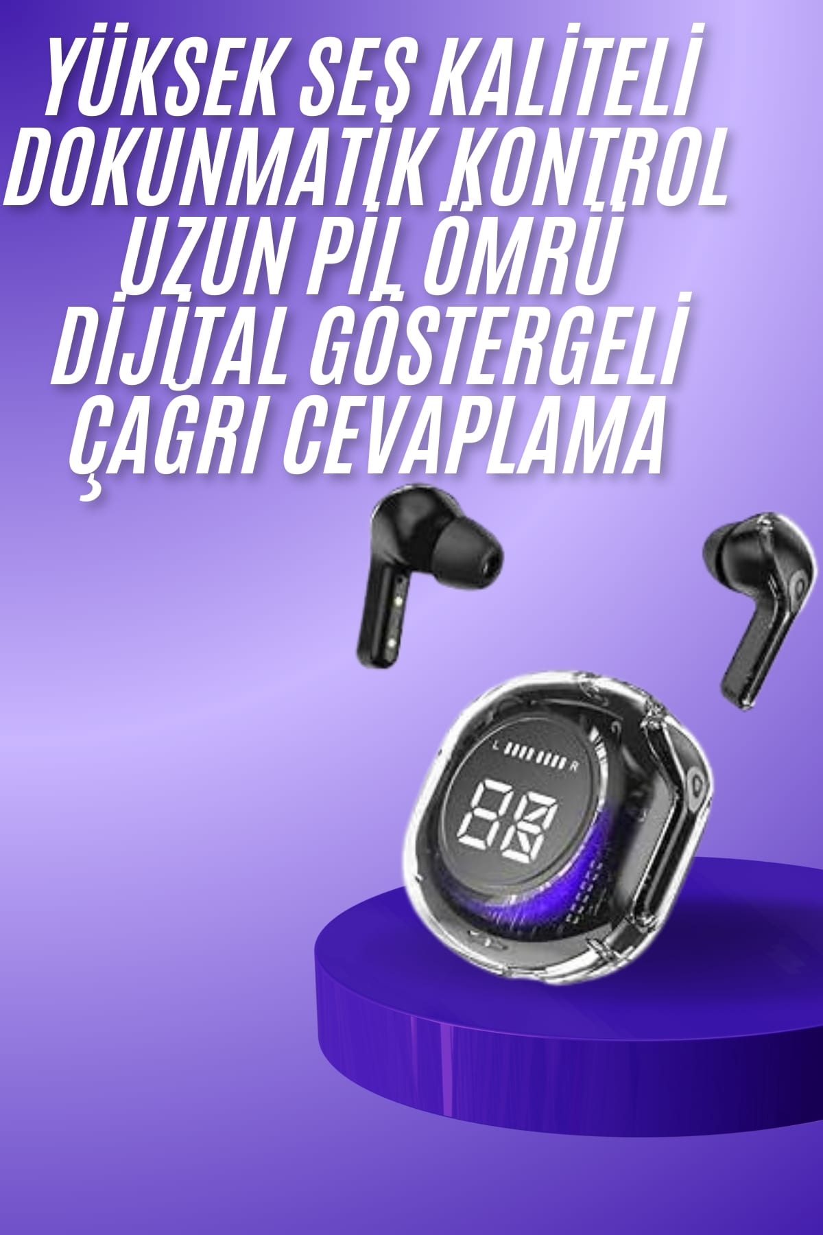 Yeni Nesil Bluetooth Kulaklık Dijital Göstergeli Gaming Dokunmatik 5.3 Kablosuz - Görsel 2