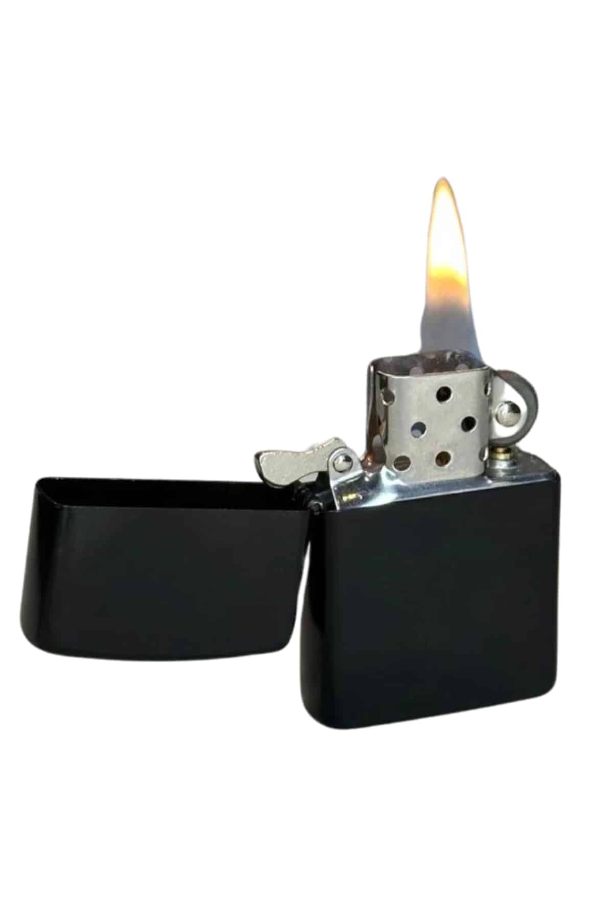 Doldurulabilir Siyah Benzinli Çakmak Metalik - Görsel 2