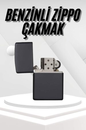 Hediyelik Zarif Zippo Model Siyah Benzinli Çakmak
