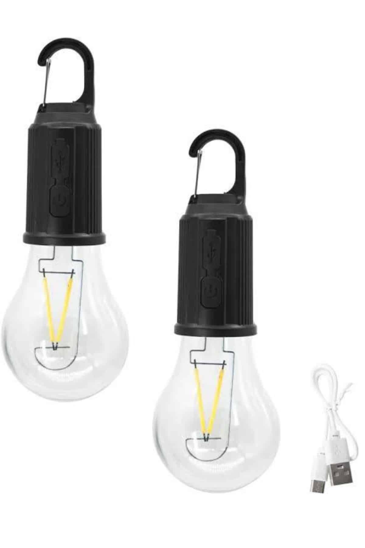 3 Farklı Mod LED'li Şarjlı Asma Kancalı Kamp Lambası Taşınabilir Ampul - Görsel 3