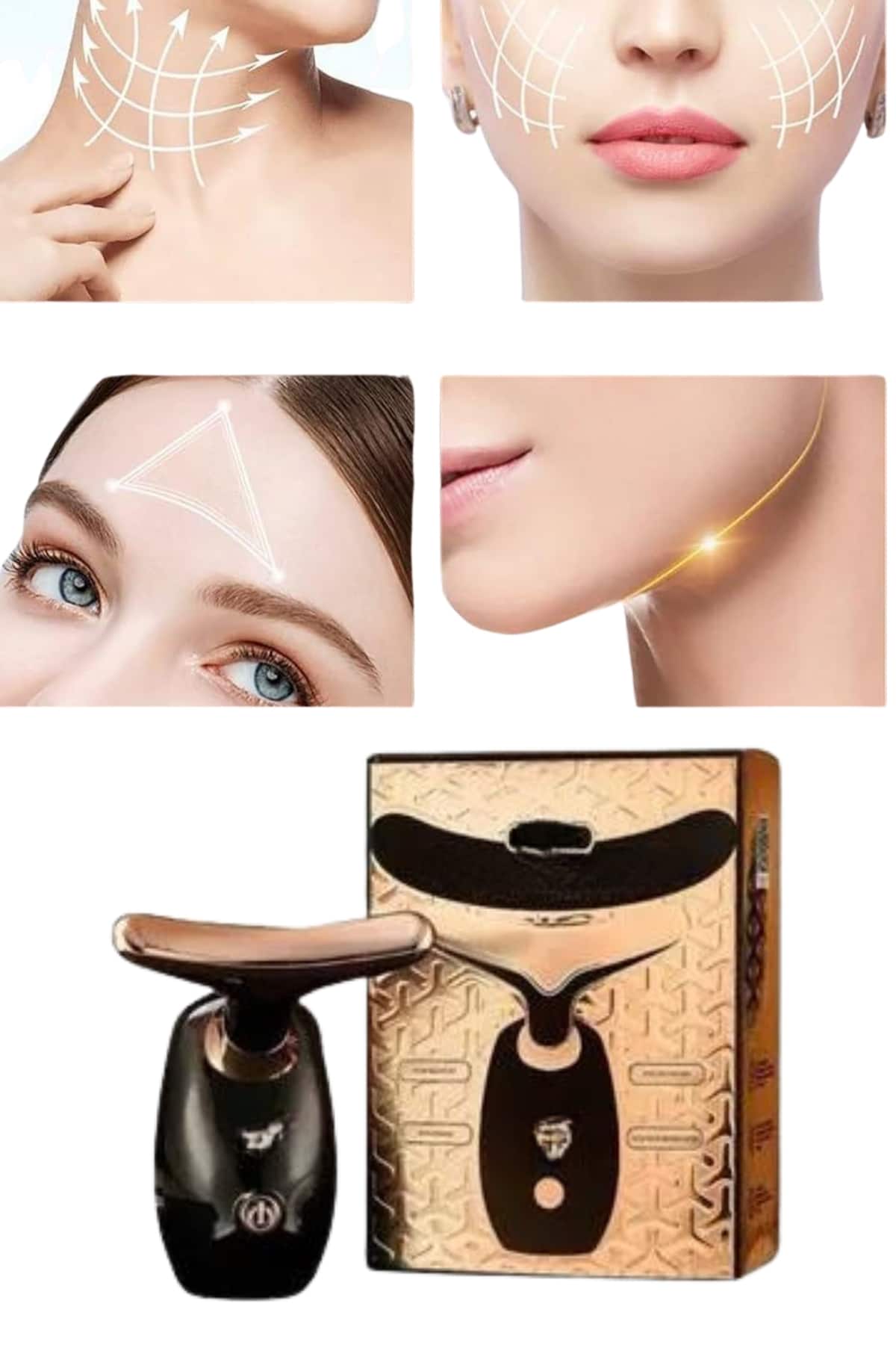 Yüz Kırışık Giderici Boyun Cilt Yüz Sıkılaştırıcı Güzellik Cihazı Gıdık Sarkma - Görsel 4
