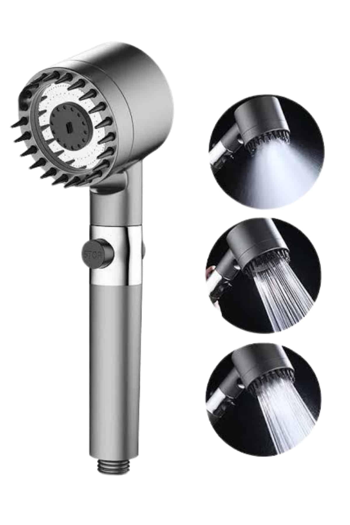 Duş Başlığı Profesyonel Masaj Başlıklı 3 Modlu Yeni Nesil Masaj Uçlu Su Tasarruflu - Görsel 4