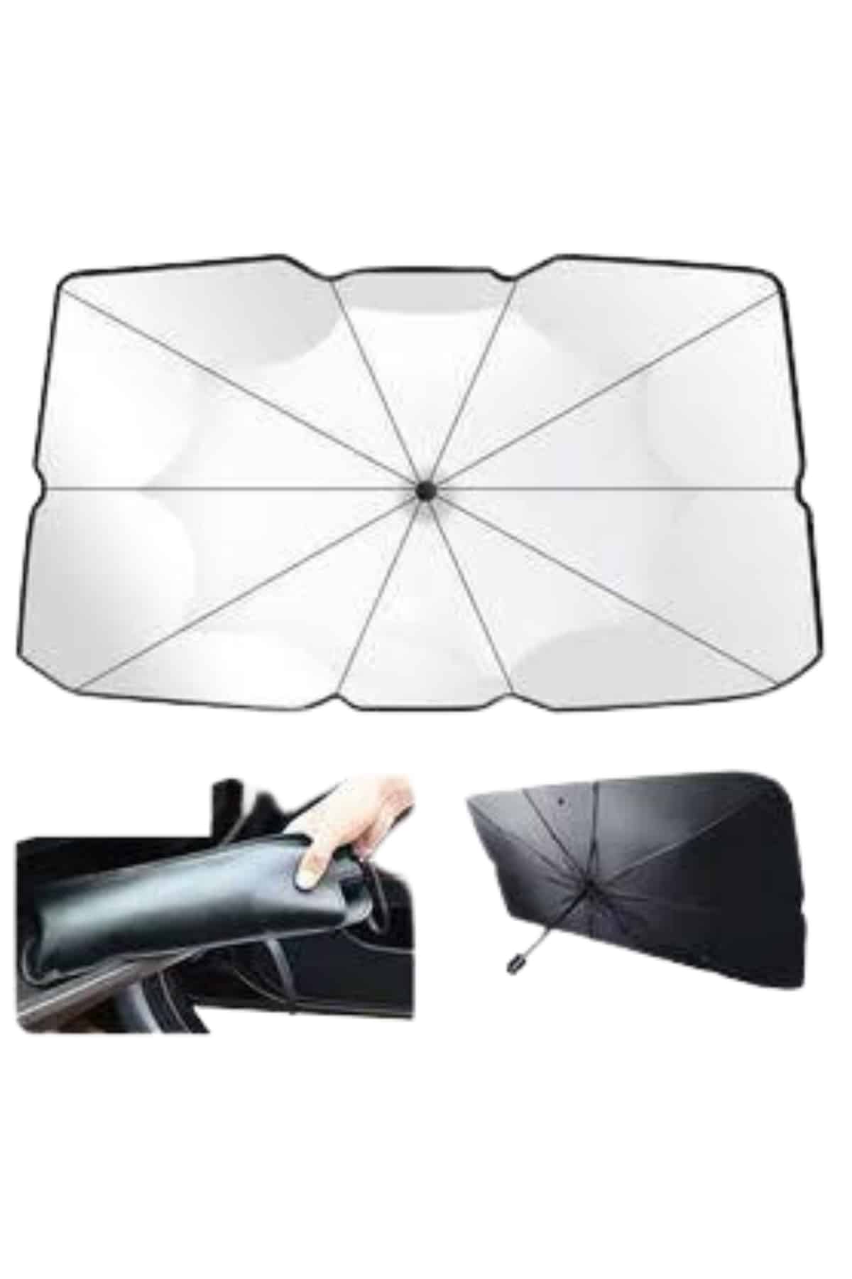 Taşınabilir Oto Cam Güneşliği Katlanabilir Tüm Araçlara Uyumlu Güneş Gölge Koruyucu - Görsel 3