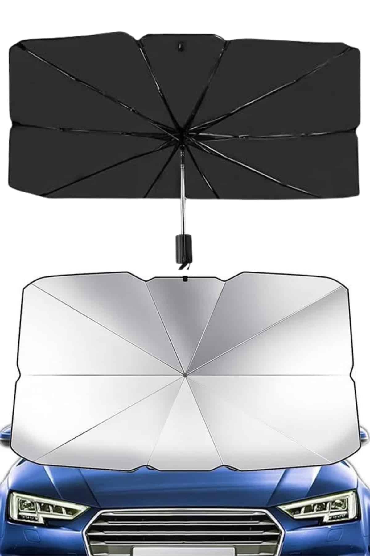 Taşınabilir Oto Cam Güneşliği Katlanabilir Tüm Araçlara Uyumlu Güneş Gölge Koruyucu - Görsel 4