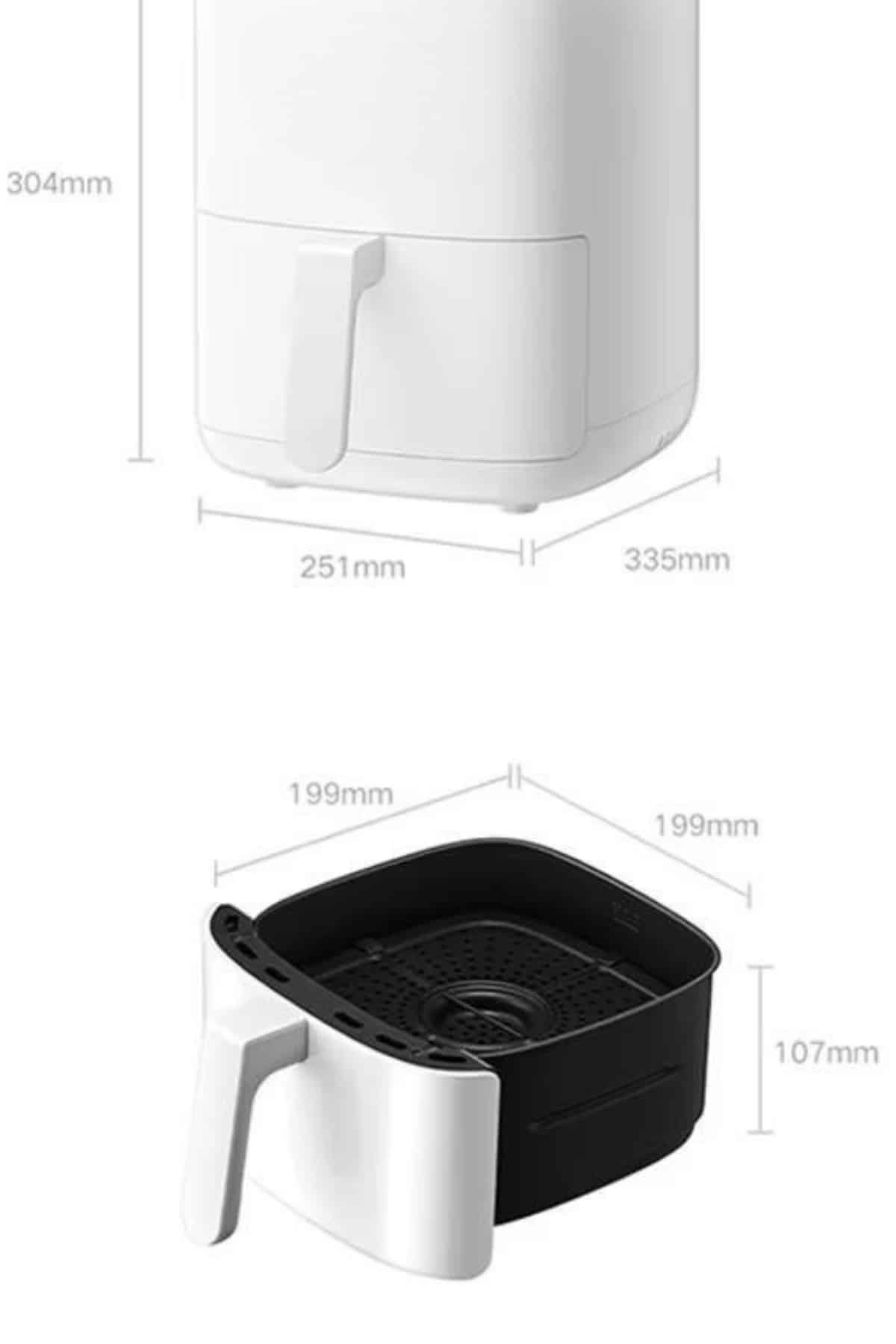 Hava Fritözü 4L Airfryer Pratik Uzun Ömürlü Yağsız Pişirme Taşınabilir - Görsel 4