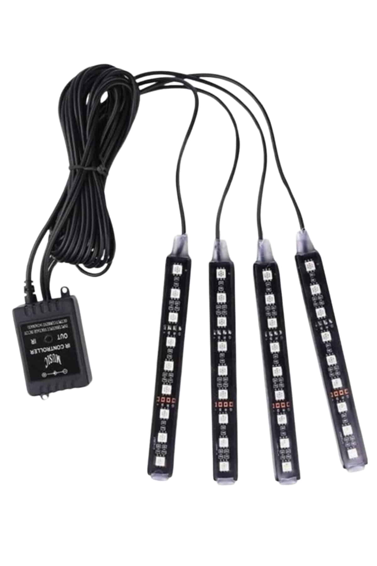 RGB Işıklı Araç İçi Aydınlatma Kumandalı 12'li Led Işık Renk Değiştirebilen - Görsel 5