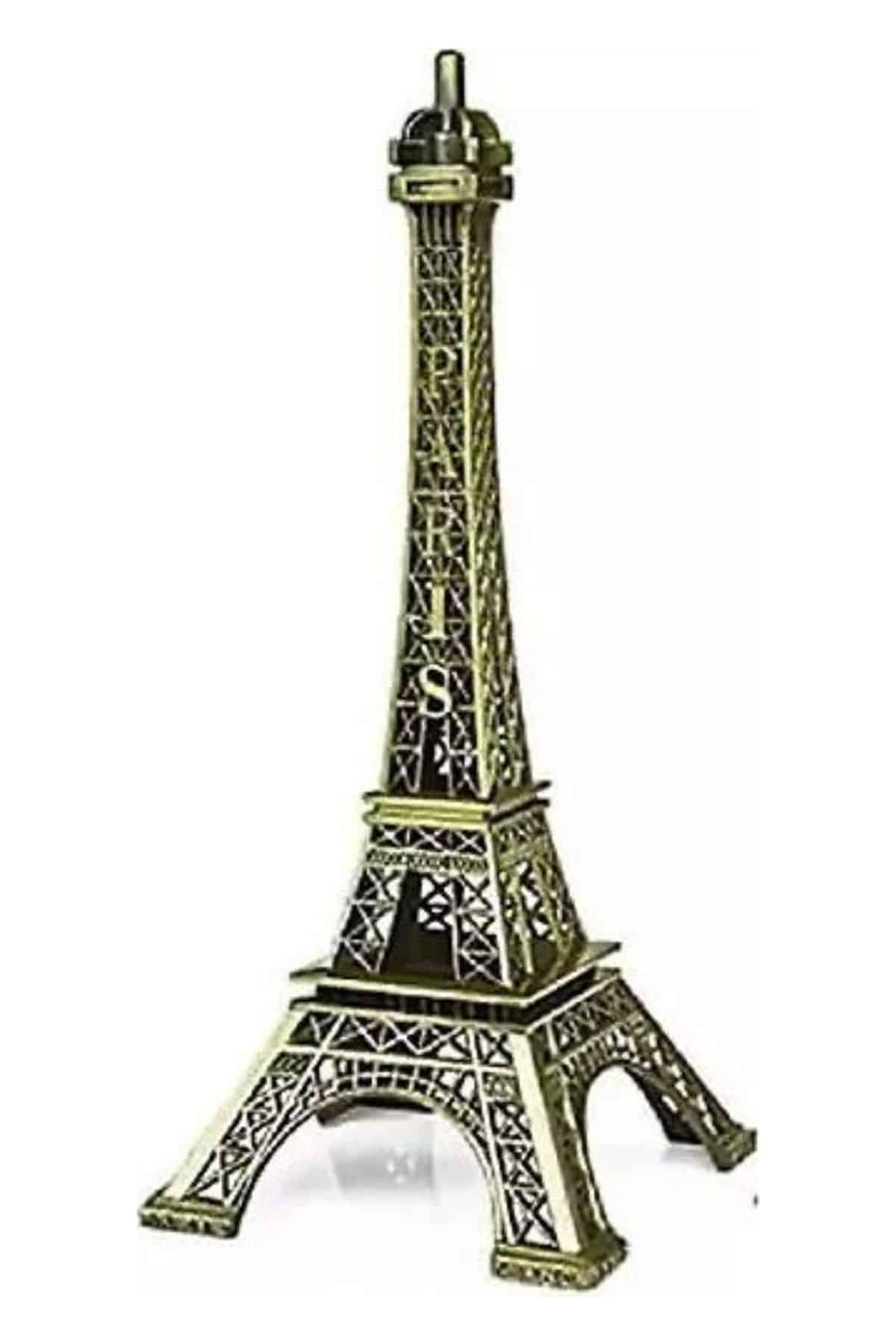 Eyfel Kulesi Tasarımlı Kum Saati Kristalleştirilmiş Kum Saati Dekoratif Ahşap Görünümlü - Görsel 4