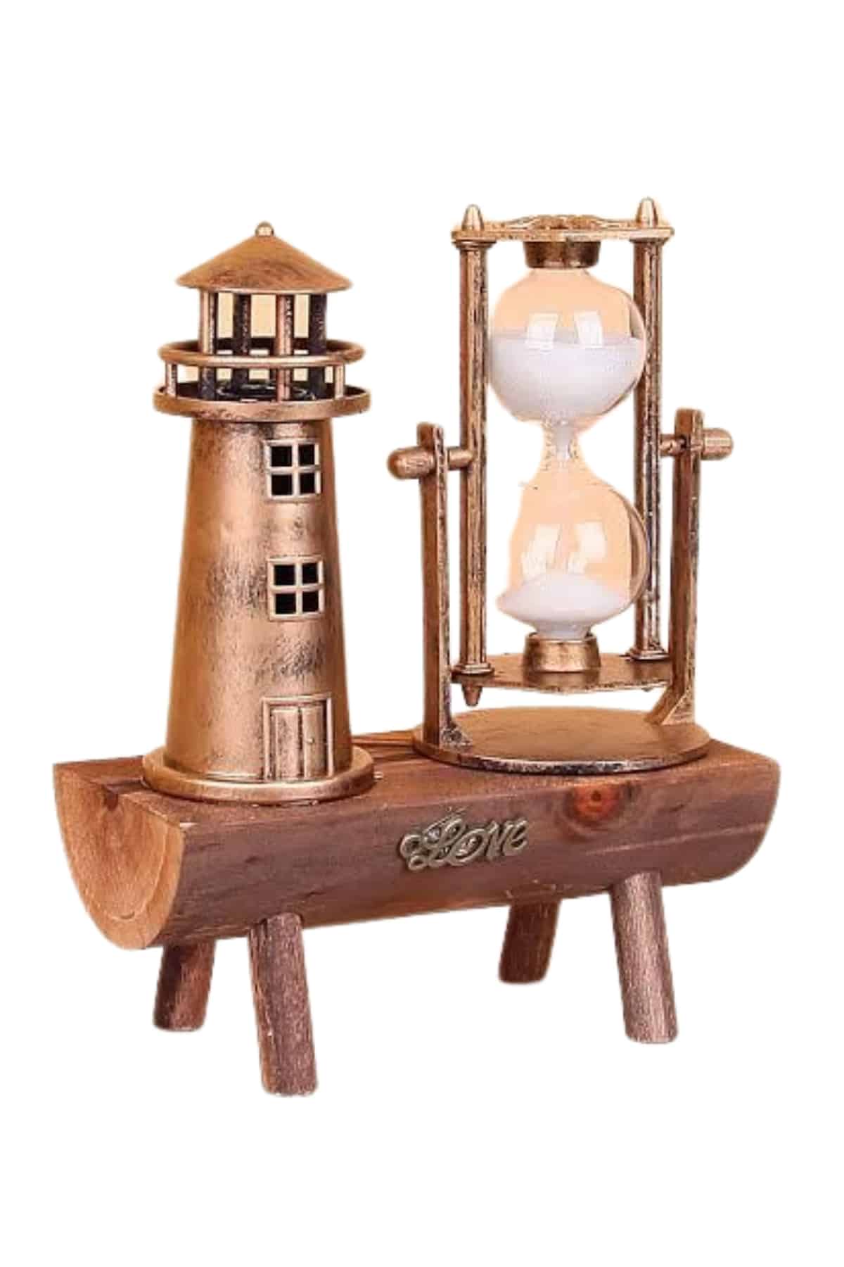 Hediyelik Kum Saati Retro Dekoratif Deniz Feneri Kum Saati - Görsel 2
