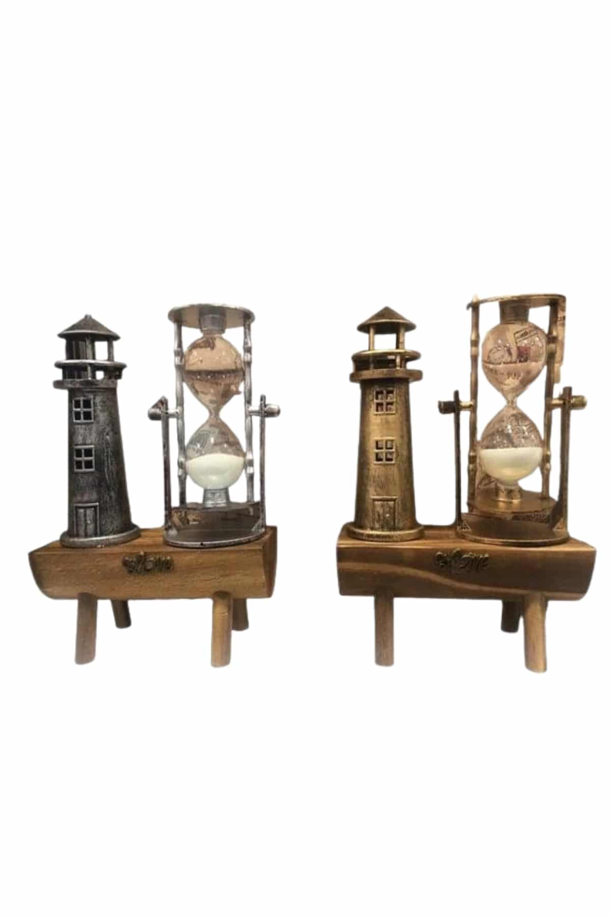 Dekoratif Kum Saati Deniz Feneri Retro Masa Hediyeli Eşya - Görsel 3