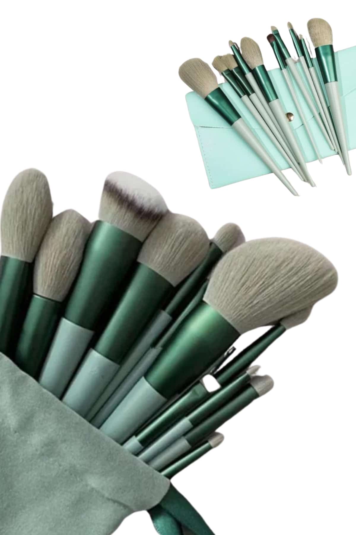 Dayanıklı Makyaj Fırçası Seti 13 Parça Yumuşak Kıllı Fırçalar Allık Fondöten Far Fırçası - Görsel 3