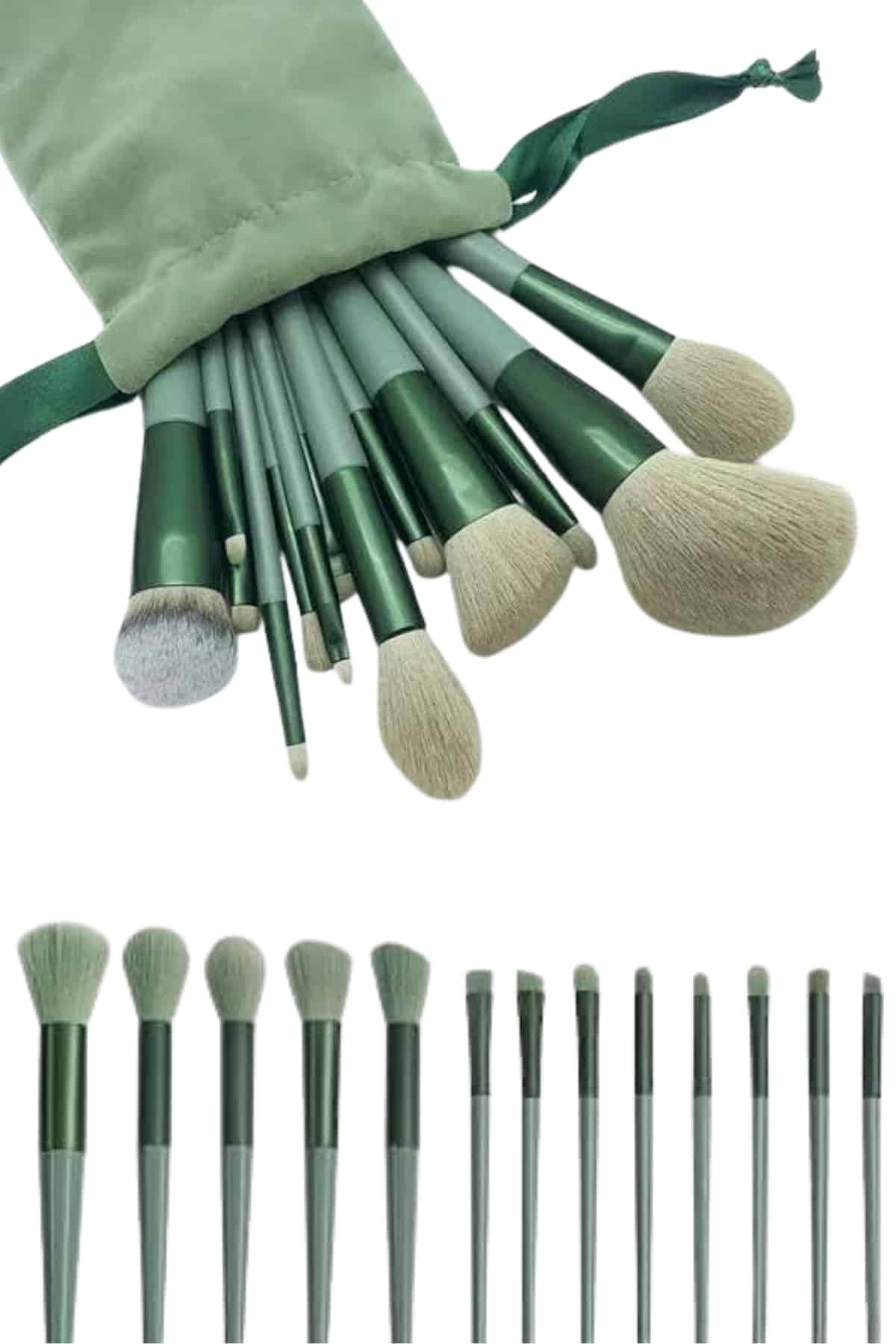 Dayanıklı Makyaj Fırçası Seti 13 Parça Yumuşak Kıllı Fırçalar Allık Fondöten Far Fırçası - Görsel 4