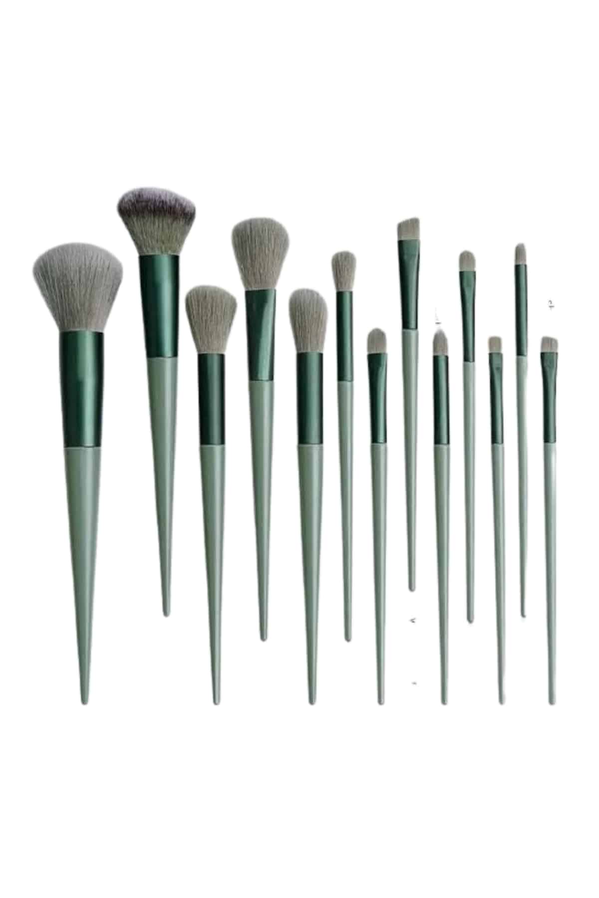 Dayanıklı Makyaj Fırçası Seti 13 Parça Yumuşak Kıllı Fırçalar Allık Fondöten Far Fırçası - Görsel 5