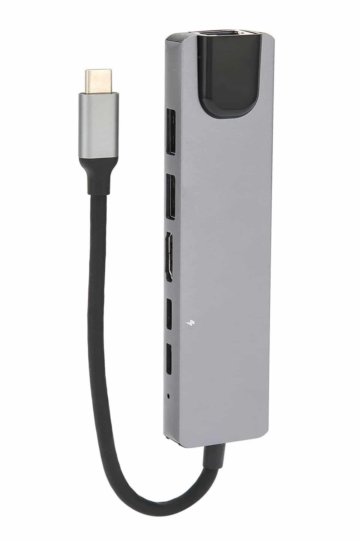 8 Port Çoklayıcı Macbook Ile Uyumlu Çoğaltıcı Type-C dönüştürücü TF SD kart - Görsel 5