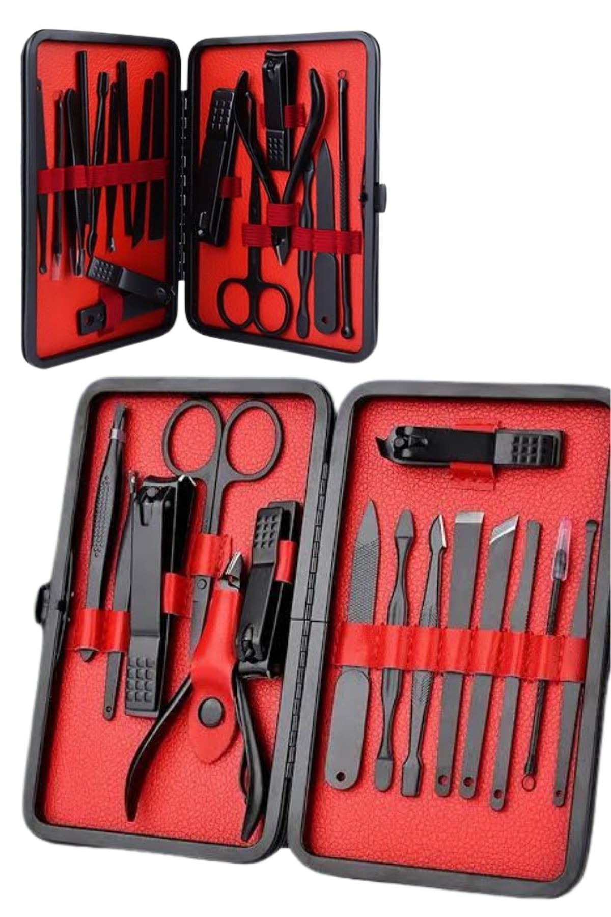 Deri Çantalı Siyah Paslanmaz Çelik 17 Parça Manikür Pedikür Seti - Görsel 3