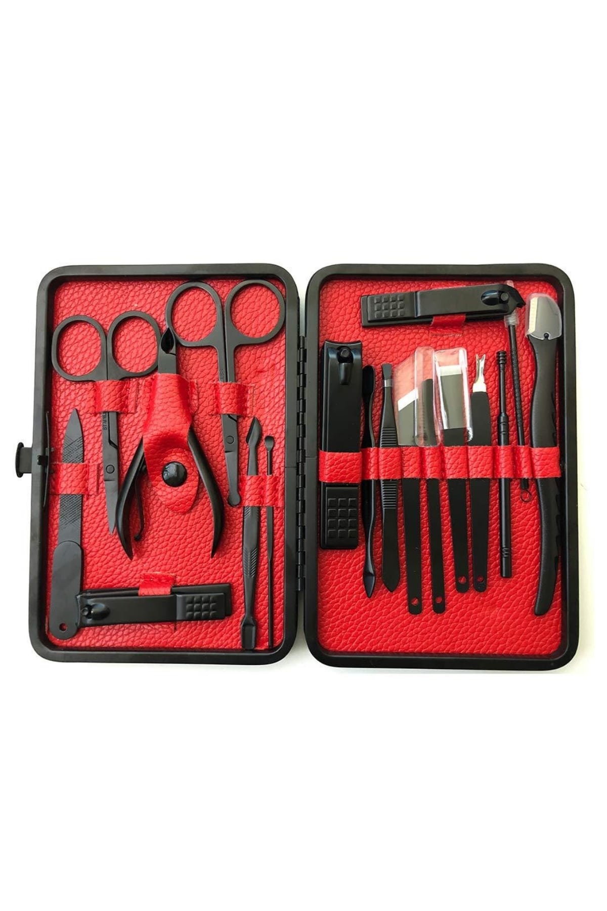 Deri Çantalı Siyah Paslanmaz Çelik 17 Parça Manikür Pedikür Seti - Görsel 5