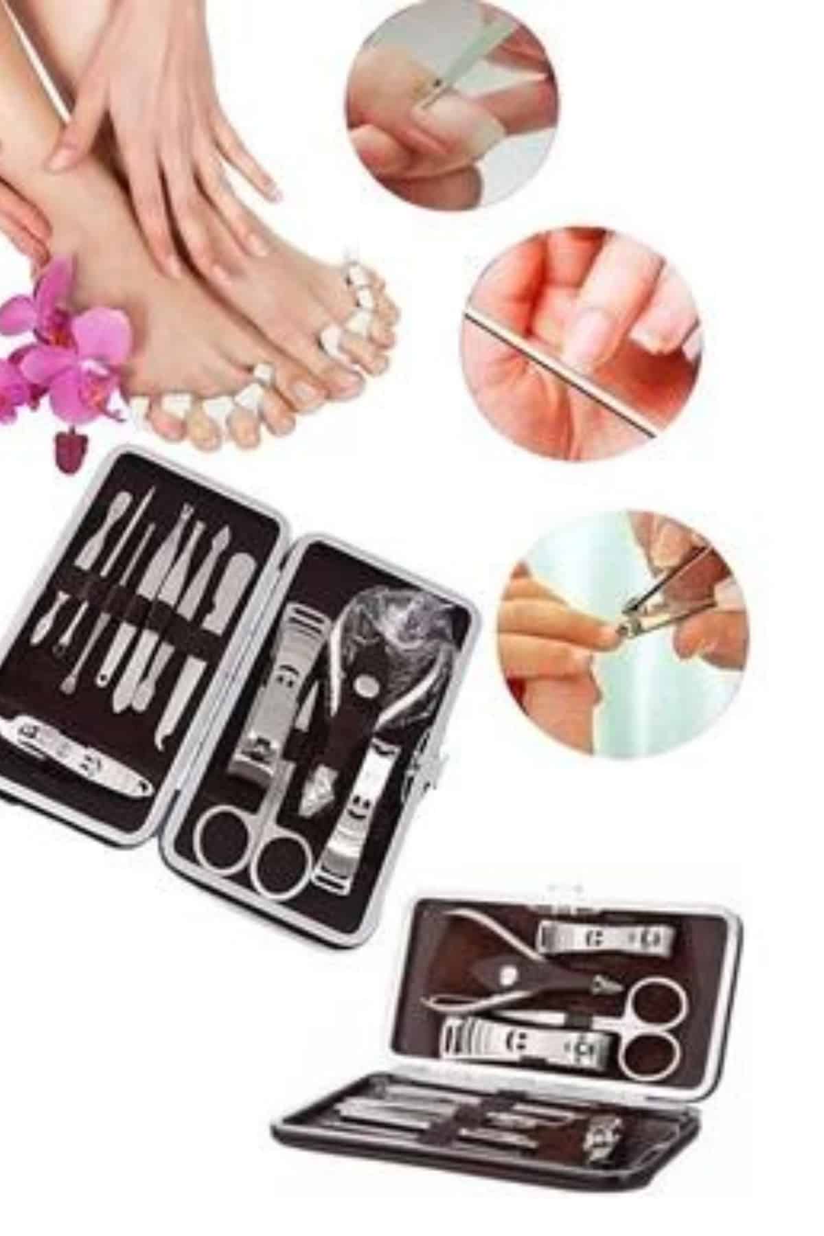 Tırnak Bakımı Tırnak Makası Profesyonel 12 Parça El Ayak Manikür Pedikür Seti - Görsel 5