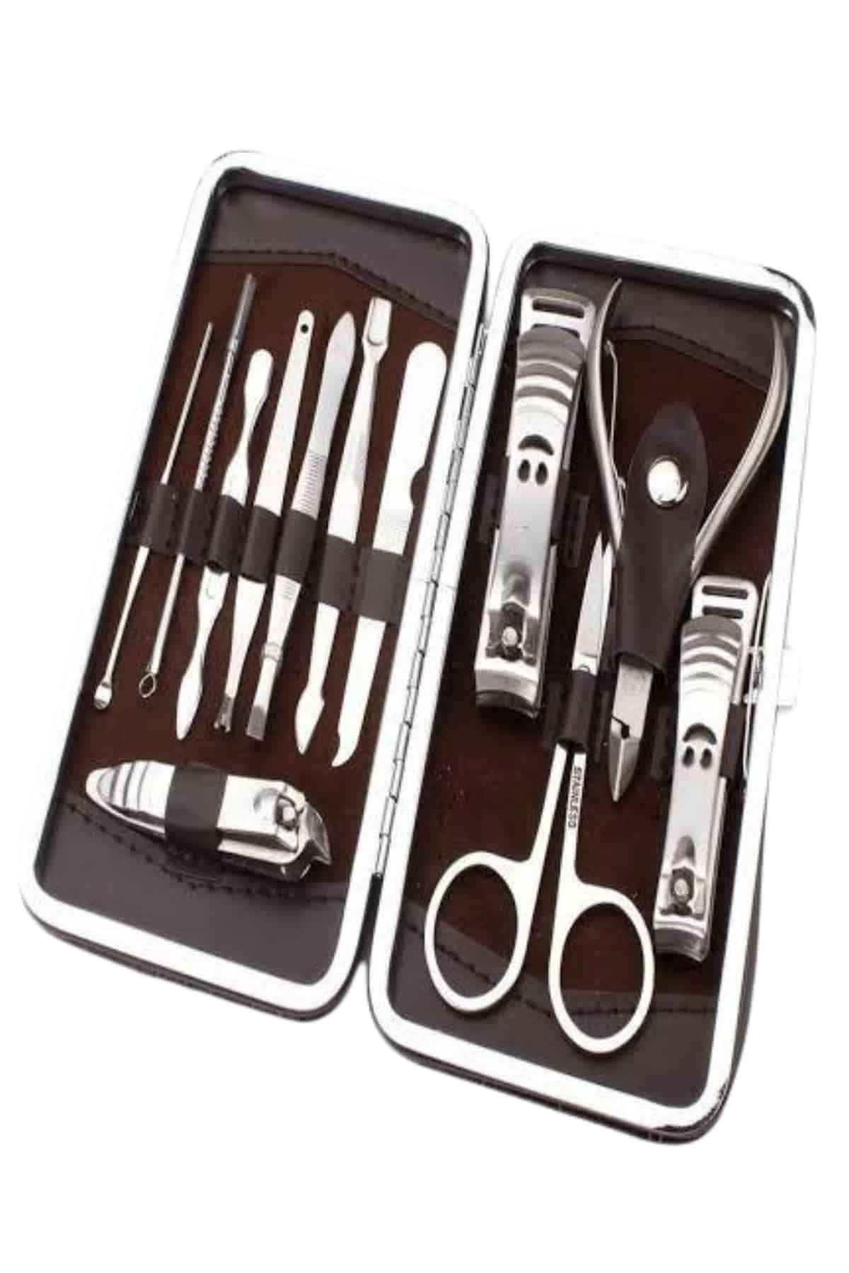 Tırnak Bakım Seti Tırnak Düzeltme Batık 12 Parça Çanta Tipi Manikür Pedikür - Görsel 4