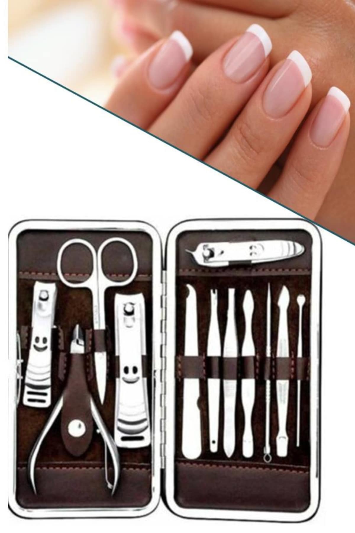 Tırnak Bakım Seti Tırnak Düzeltme Batık 12 Parça Çanta Tipi Manikür Pedikür - Görsel 5