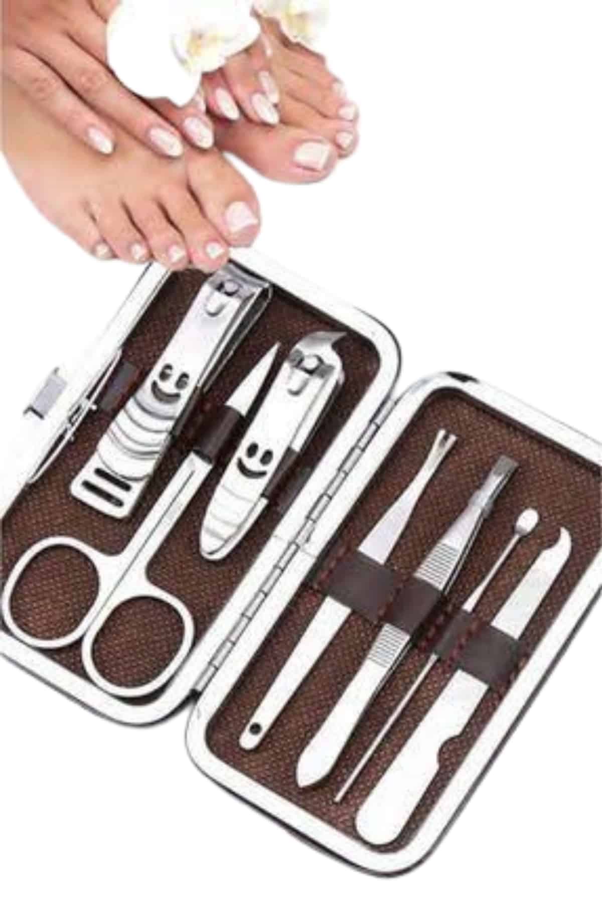 Deri Çanta Hediyeli 7 Parça Manikür-Pedikür Tırnak Bakım Seti - Görsel 4