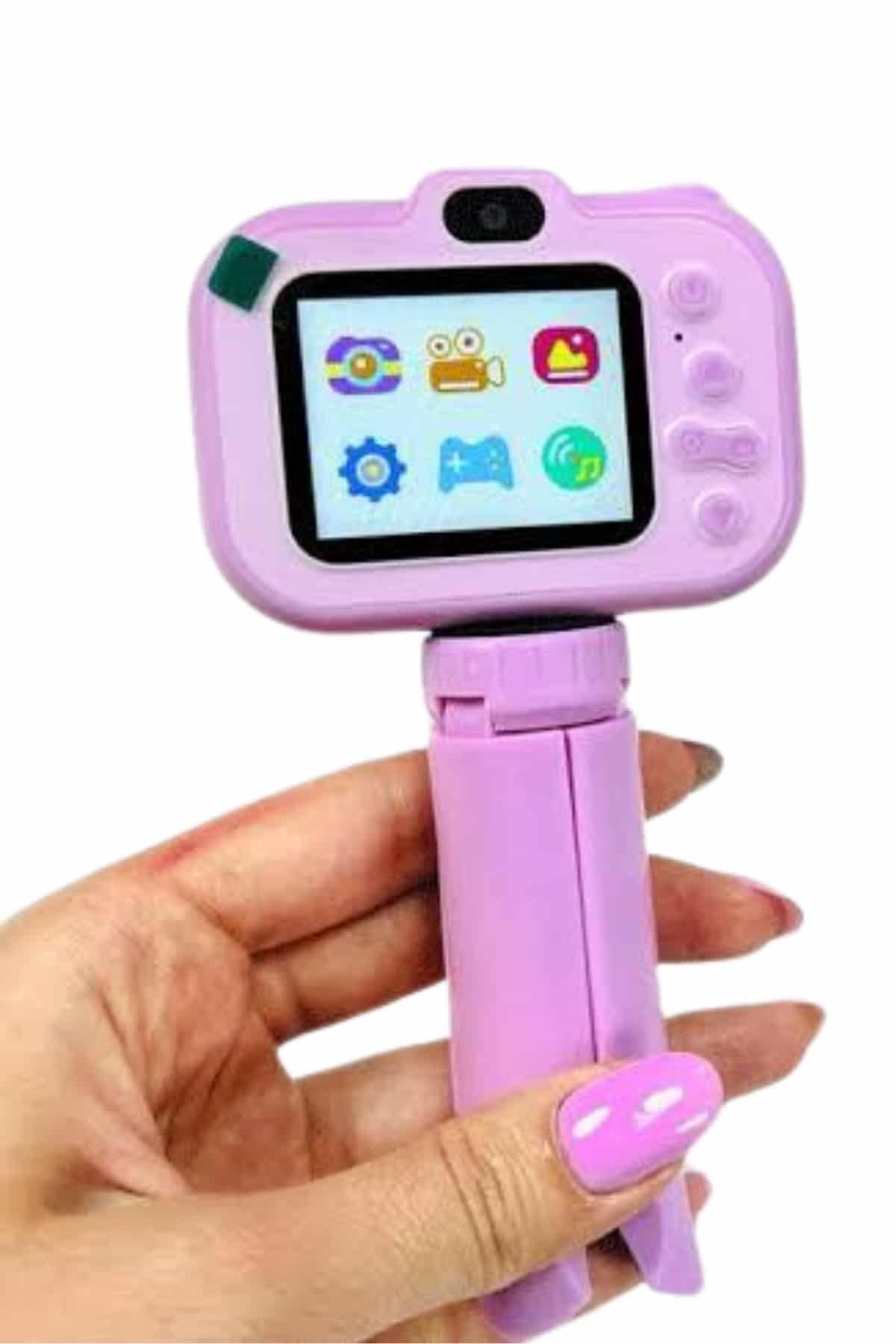Çocuk Için Eğitici Video Kamera Ayaklı Mini Fotoğraf Makinesi - Görsel 3