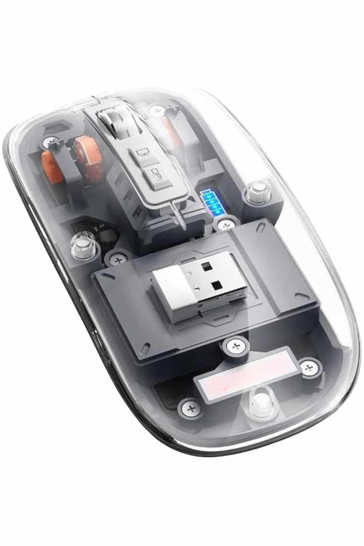 Kablosuz Mouse Fare Şarjlı Bluetooth Wireless Çift Modlu Sessiz - Görsel 2