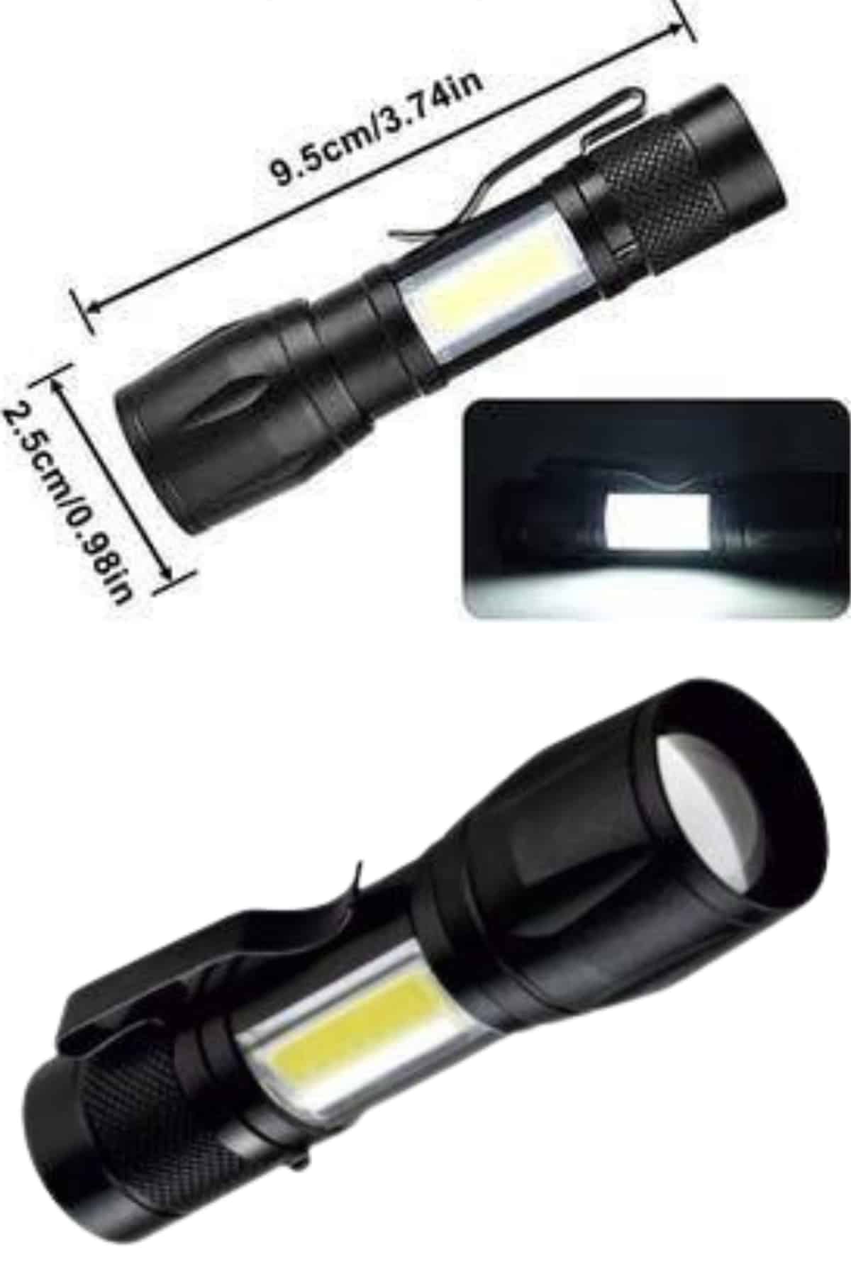 Uzun Menzilli Şarjlı El Feneri Uzun Ömürlü Led Işık Lamba - Görsel 3