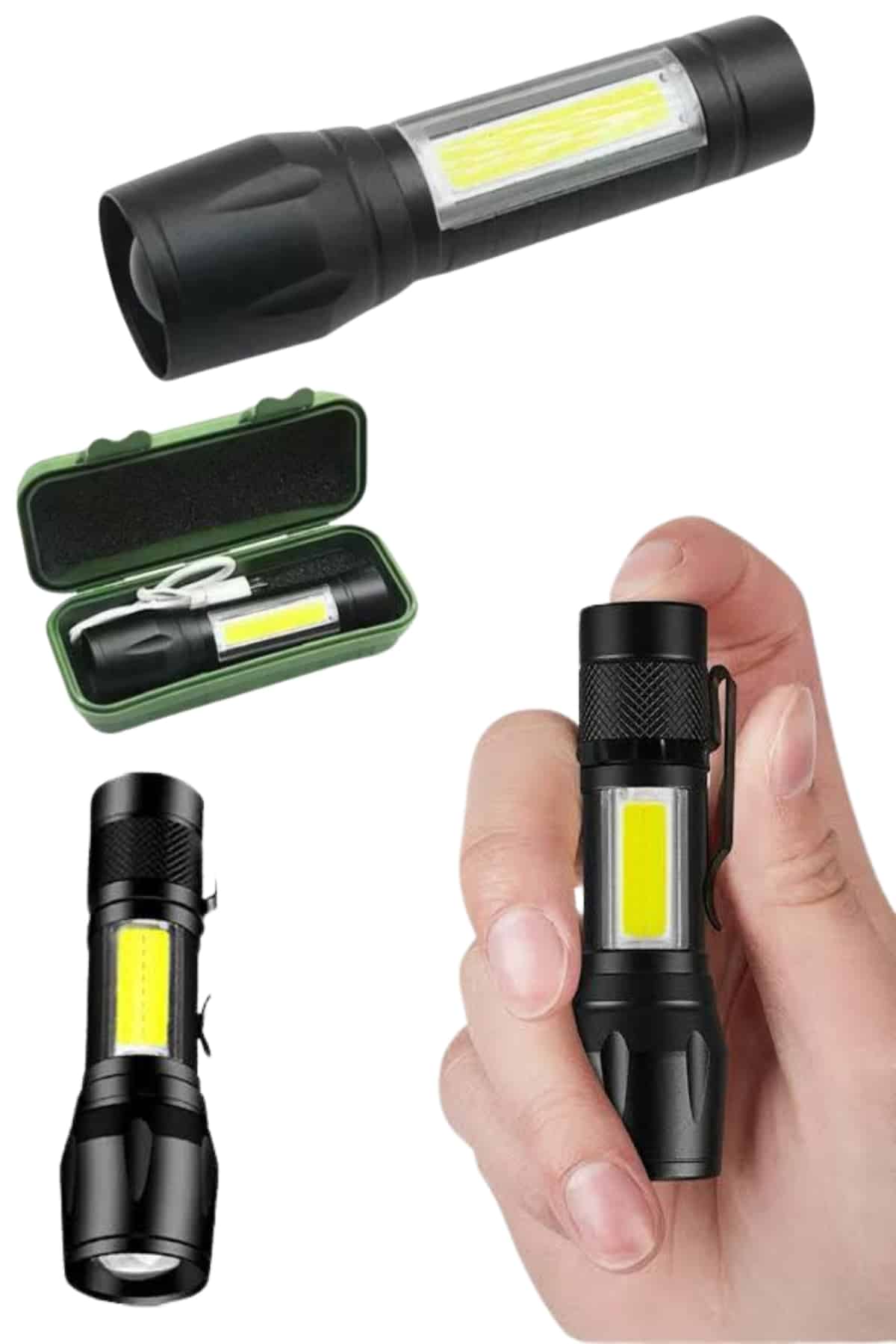 Uzun Menzilli Şarjlı El Feneri Uzun Ömürlü Led Işık Lamba - Görsel 5