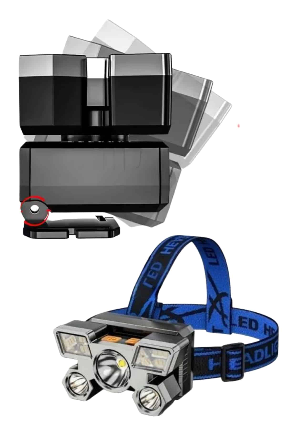 5 LED Far Şarj Edilebilir Güçlü Kafa Lambası Kamp Lambası 4 Modlu (Kopya) - Görsel 2