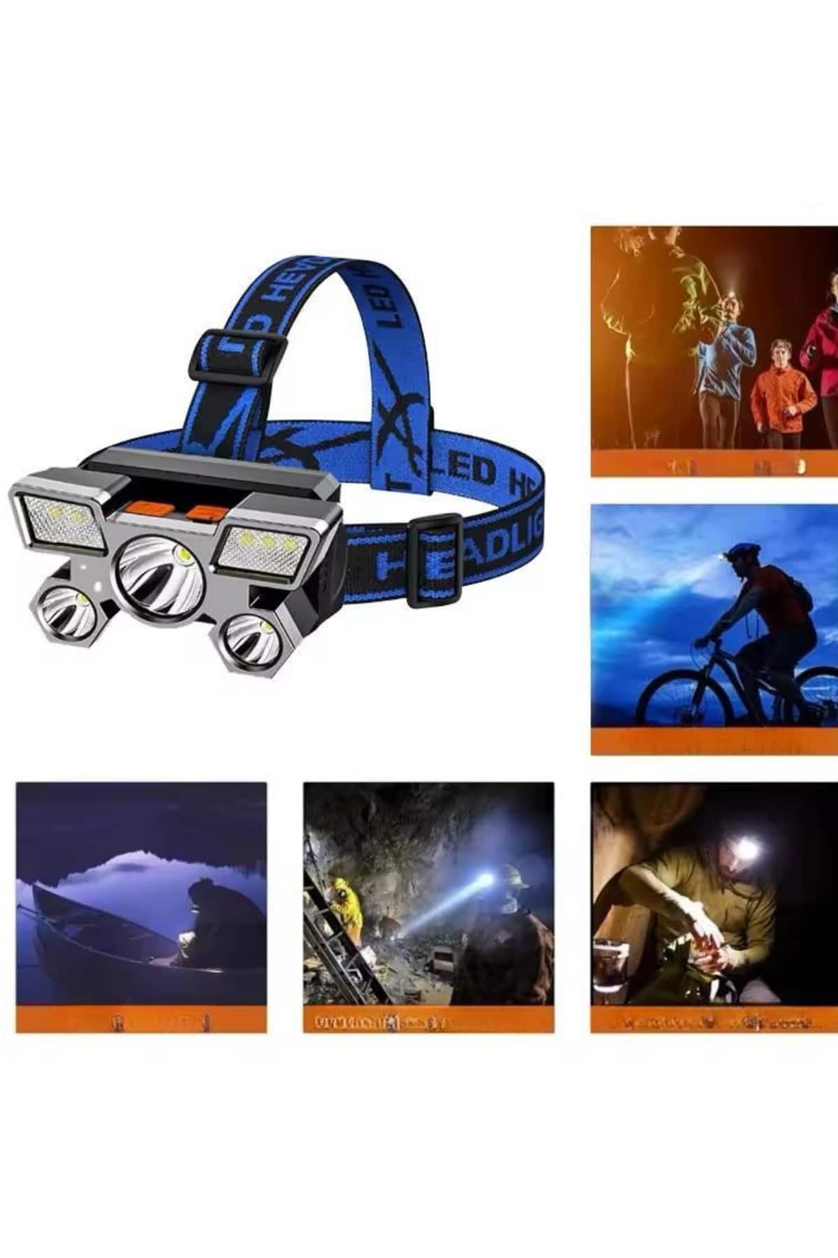 Kafa Lambası 800 Lümen 4 Mod Yüksek Işık Flaşörlü Şarjlı Led Lamba - Görsel 5