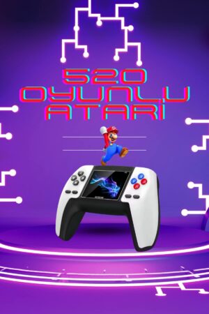 Kablosuz Oyun Konsolu Atari Game Stick Retro Konsol 520 Oyunlu