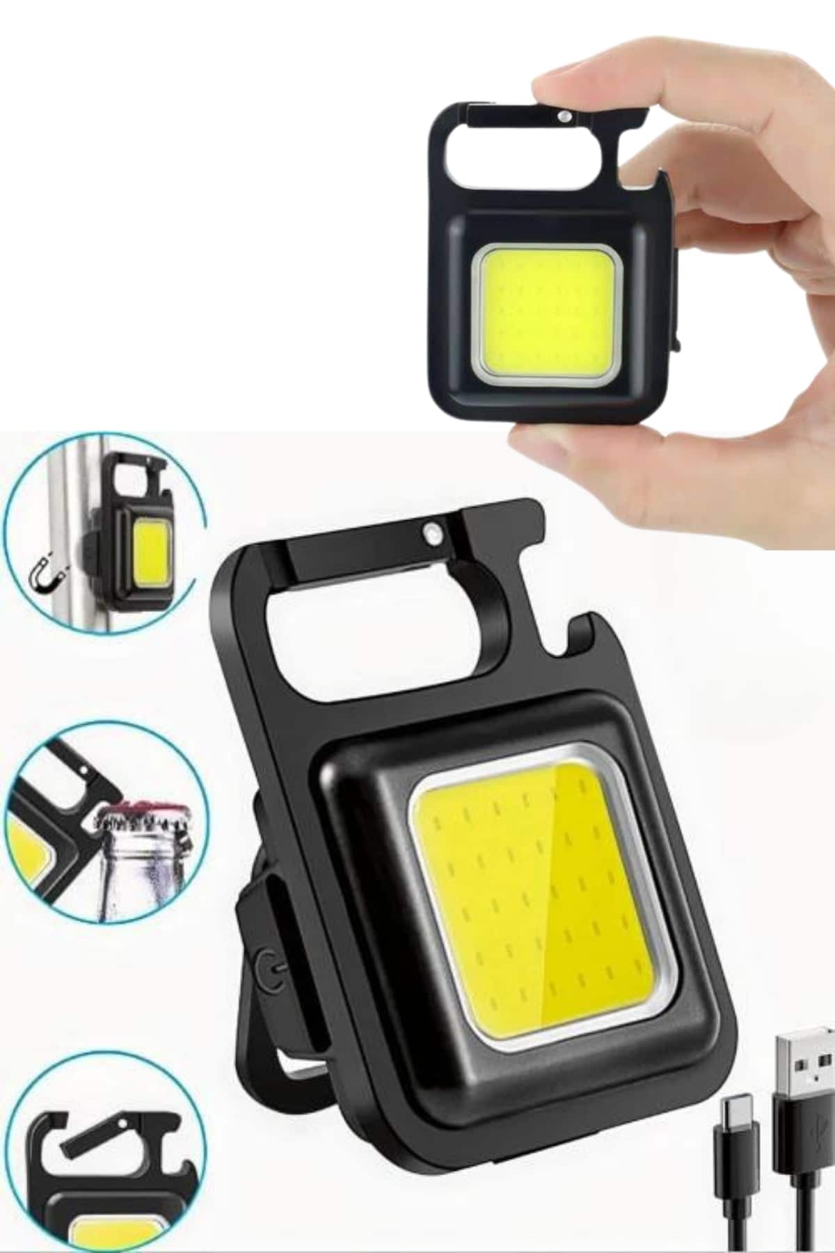 Mıknatıslı Parlak Led Işık 3 Fonksiyonlu Şarj edilebilir Ledli Mini Taşınabilir - Görsel 3