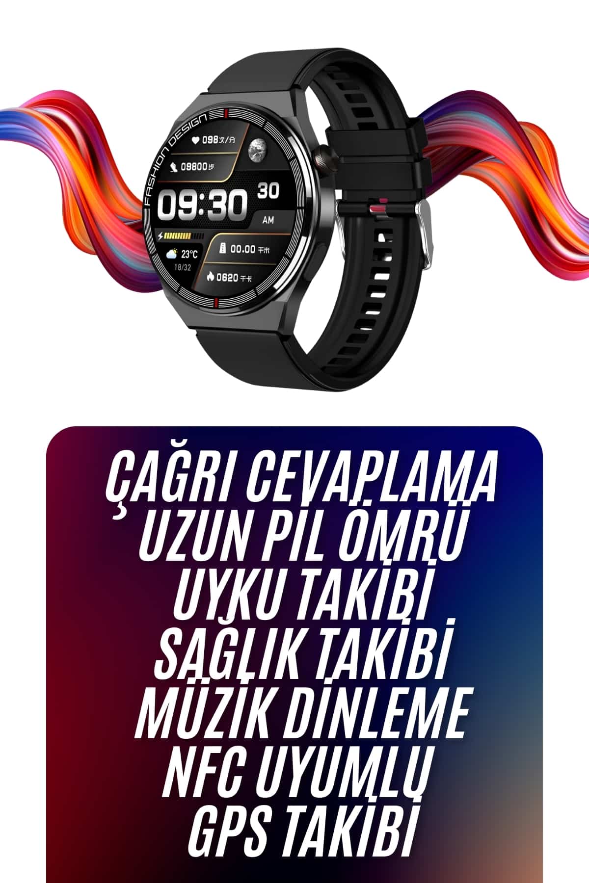 Amoled Ekran Akıllı Saat Üç Kordonlu İOS Android Uyumlu - Görsel 2