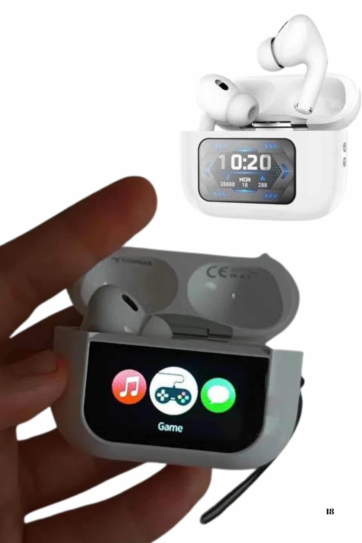 Dokunmatik Ekranlı Air Pro 2 ANC Kulaklık Kablosuz Çok Fonksiyonlu - Görsel 3