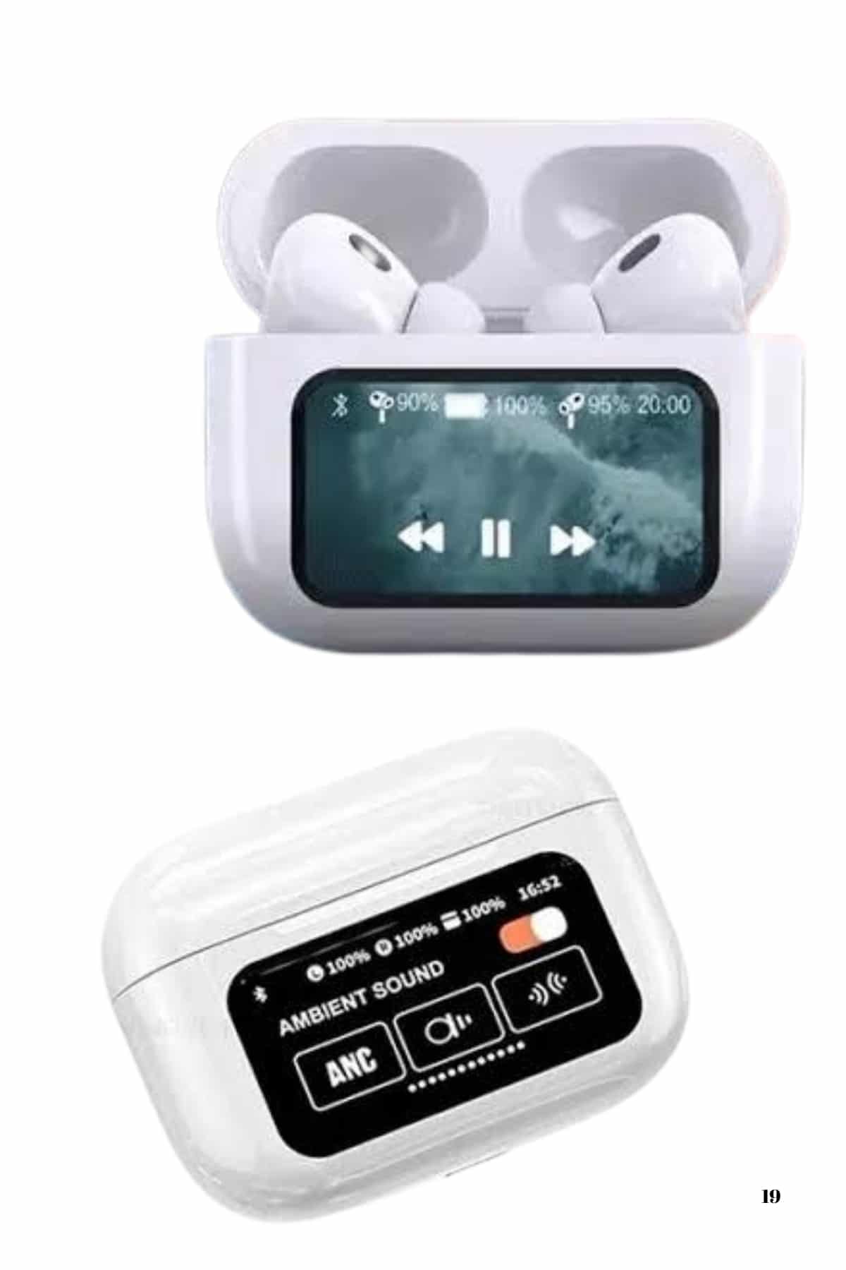 Dokunmatik Ekranlı Air Pro 2 ANC Kulaklık Kablosuz Çok Fonksiyonlu - Görsel 4