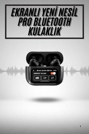 Yeni Nesil ANC Özellikli Çağrı Cevaplayan Dokunmatik Ekranlı Bluetooth Kulaklık Siyah