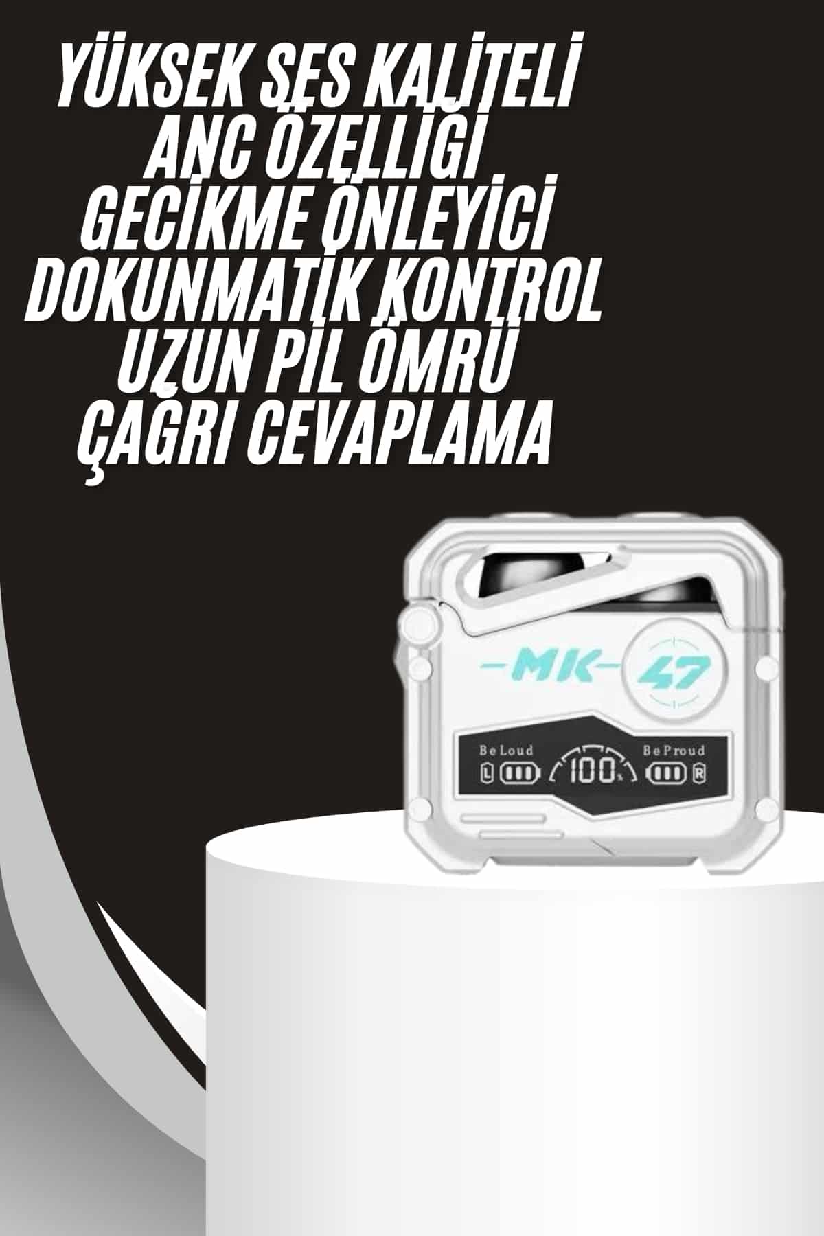 Gecikme Önleyici Oyuncu Kulaklığı Bluetooth Bağlantılı ANC Özelliği 5.0 Bluetooth - Görsel 2