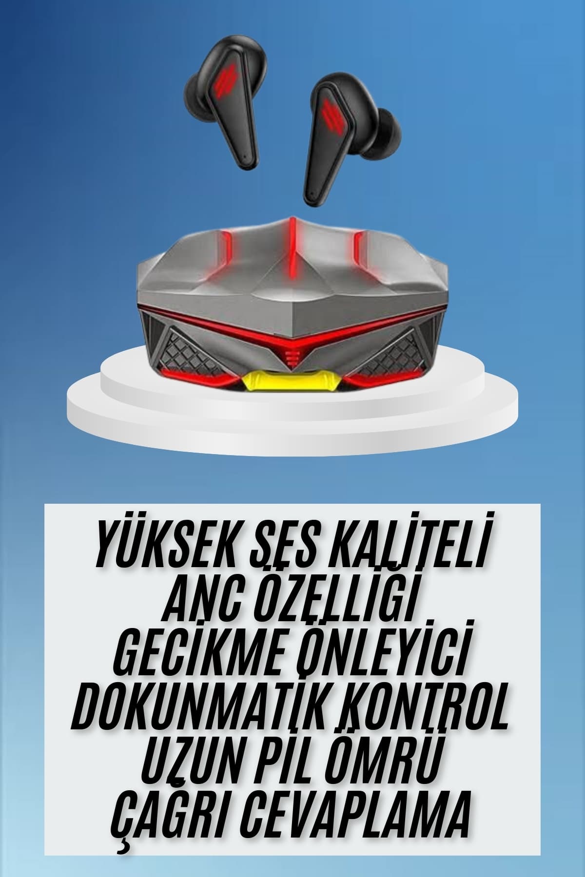 Dokunmatik Kontrol Tws Işıklı Kulakiçi Bluetooth Kulaklık Kablosuz Oyuncu Kulaklığı - Görsel 2