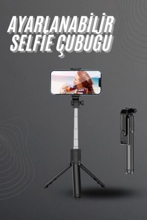 Selfie Çubuğu Tripod Bluetooth Kumandalı Selfie Çubuğu Telefon Tutucu