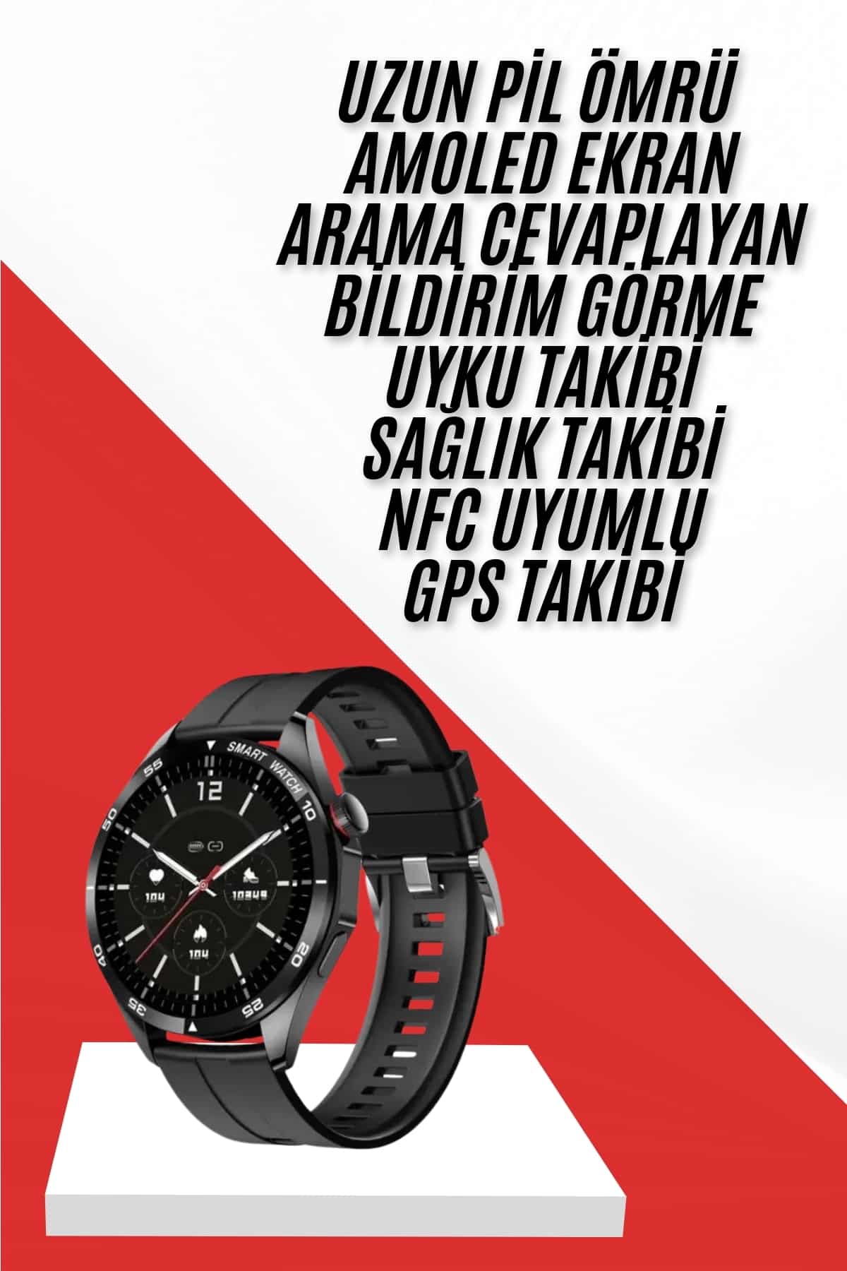 Akıllı Saat Ios Ve Android Tüm Telefonlara Uyumlu Çok Fonksiyonlu Amoled Ekran - Görsel 2