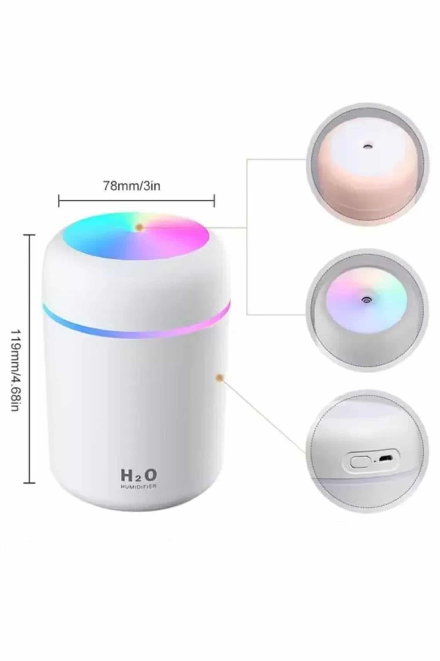 Hava Nemlendirici Buhar Makinesi Led Işıklı USB Dekoratif Nemlendirici - Görsel 4