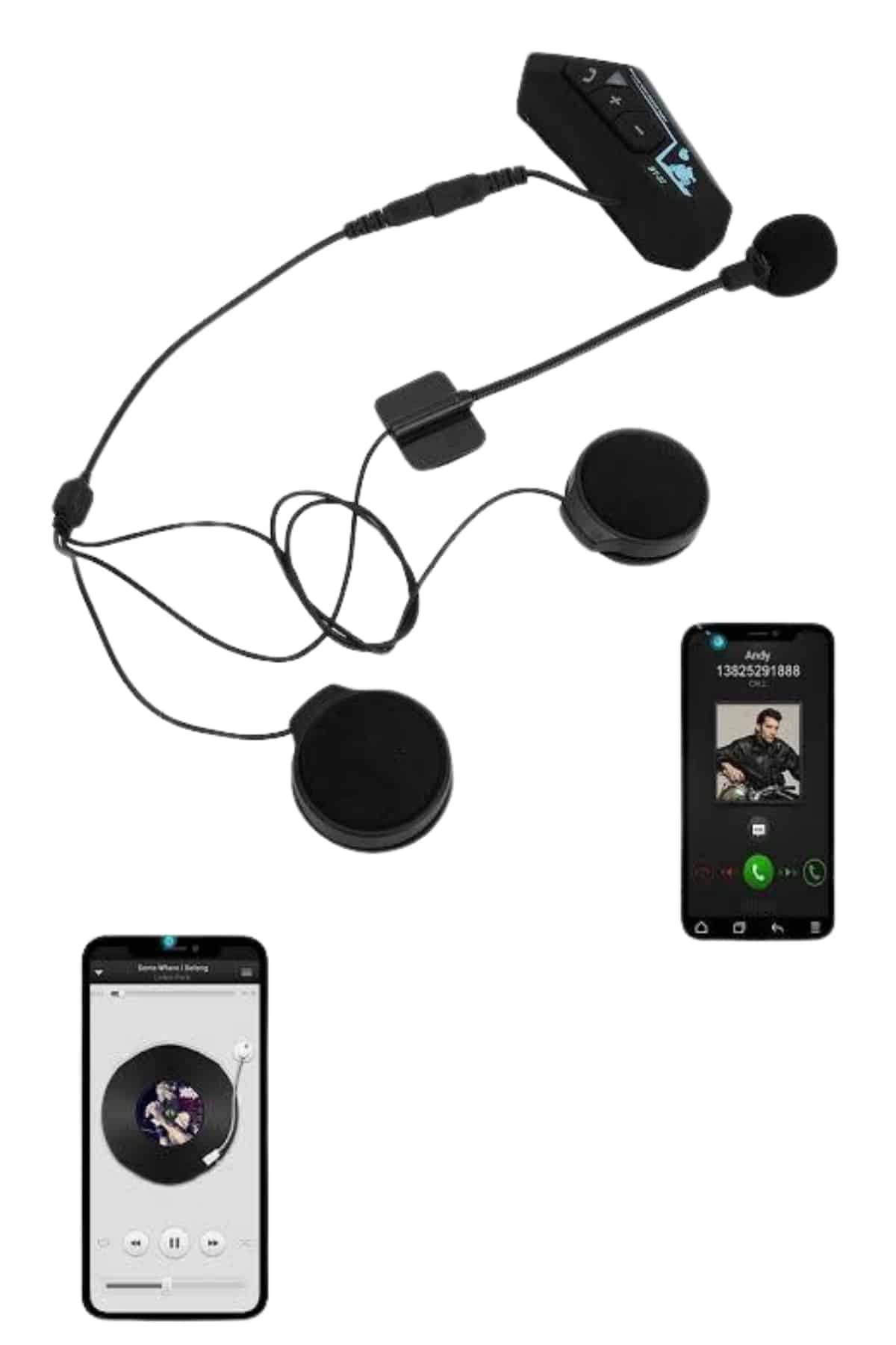 Intercom Bluetooth Kask Kulaklık Motosiklet Kulaklık 5.0 Bluetooth - Görsel 3