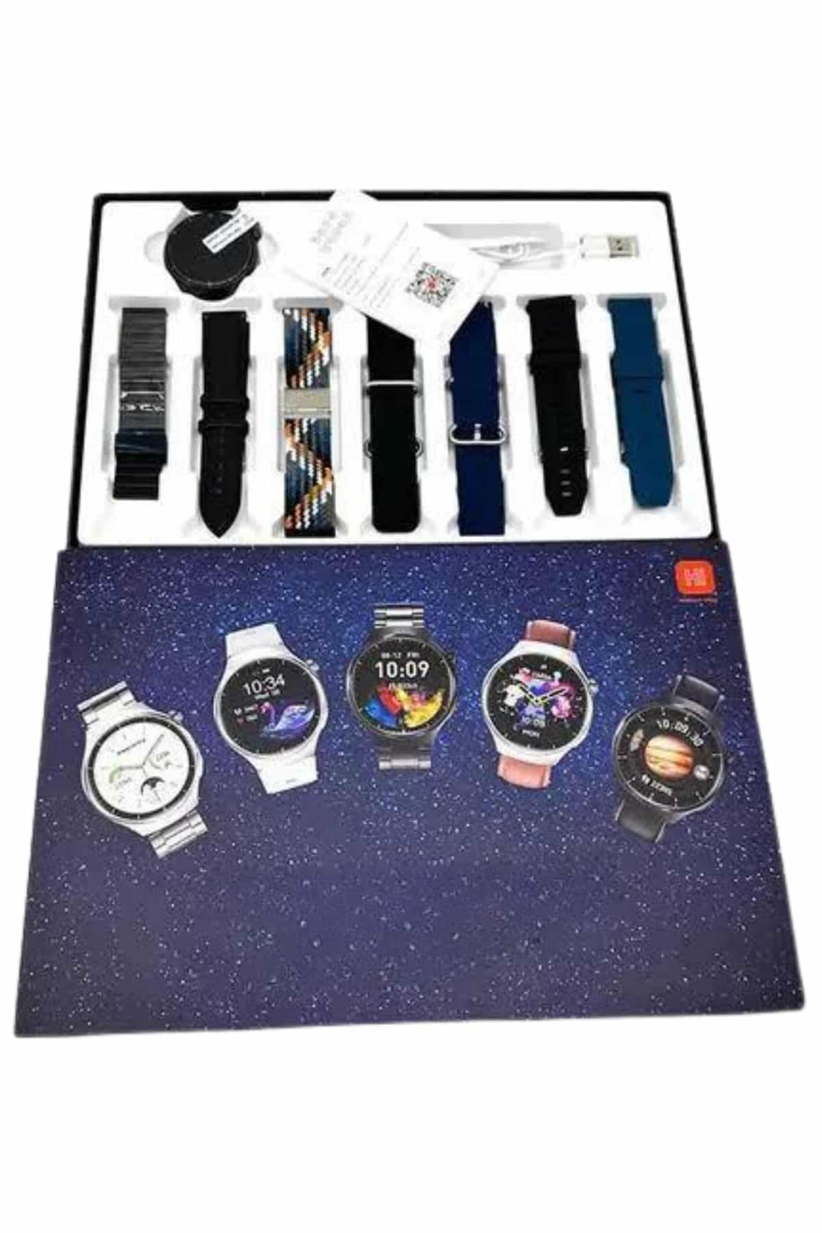 Akıllı Saat Çoklu Kordon Seçenekli Dokunmatik Ekran Nabız Sensörlü - Görsel 3