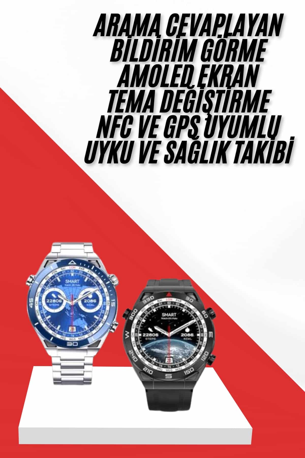 Akıllı Saat 1.62 İnç Ultimate Nabız Sensörlü Sesli Görüşme Yapabilen - Görsel 2