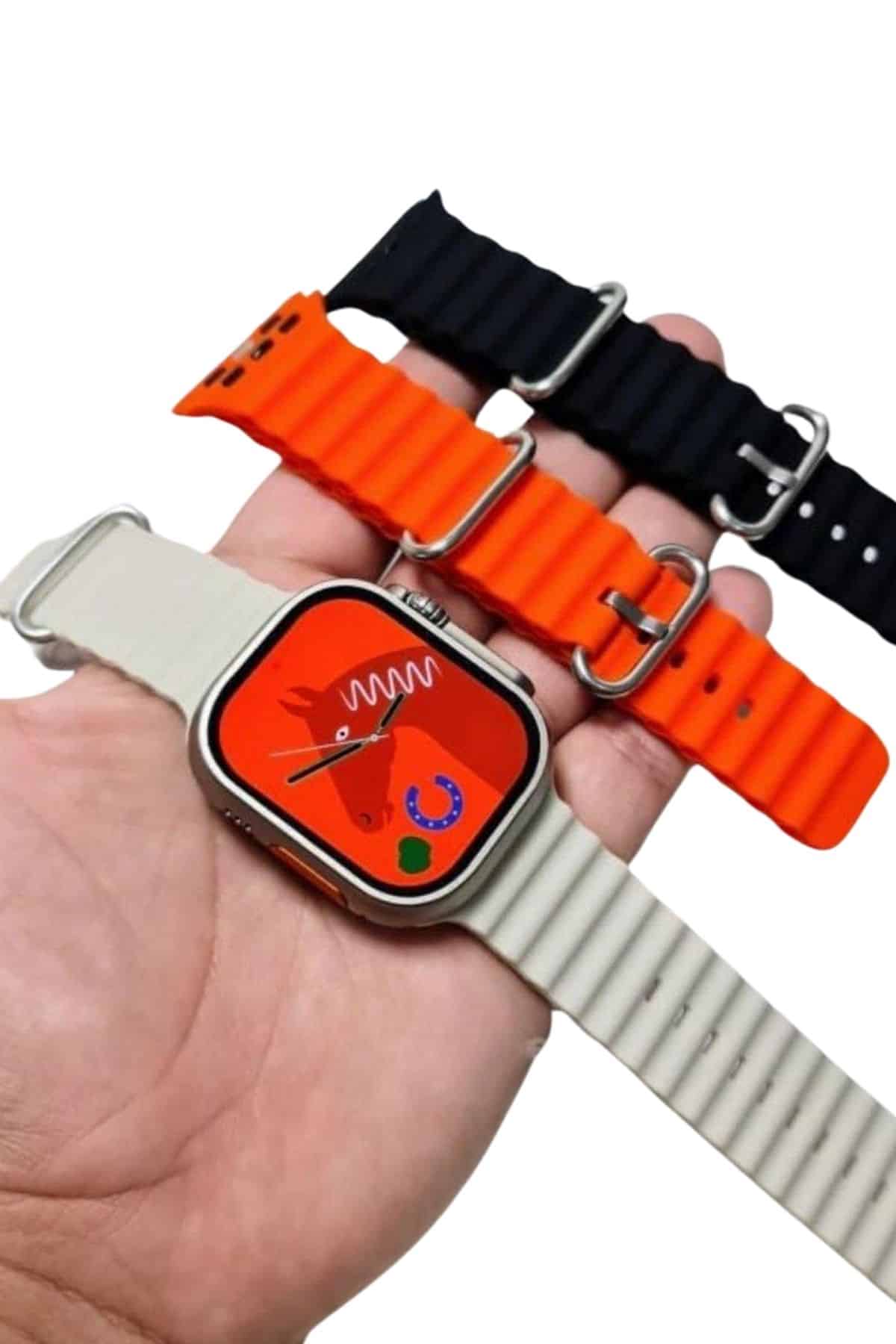 Yeni Nesil 3 Kordonlu Kol Saati 49 MM Amoled Ekran Akıllı Saat - Görsel 5