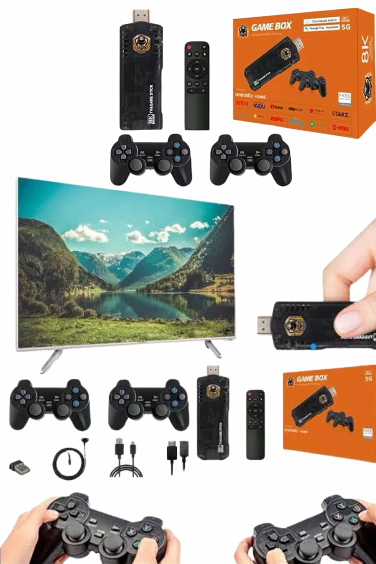 Game Box Android Tv 36500 Oyunlu Atari 5g 8k HDR Ultra HD 64 GB - Görsel 3