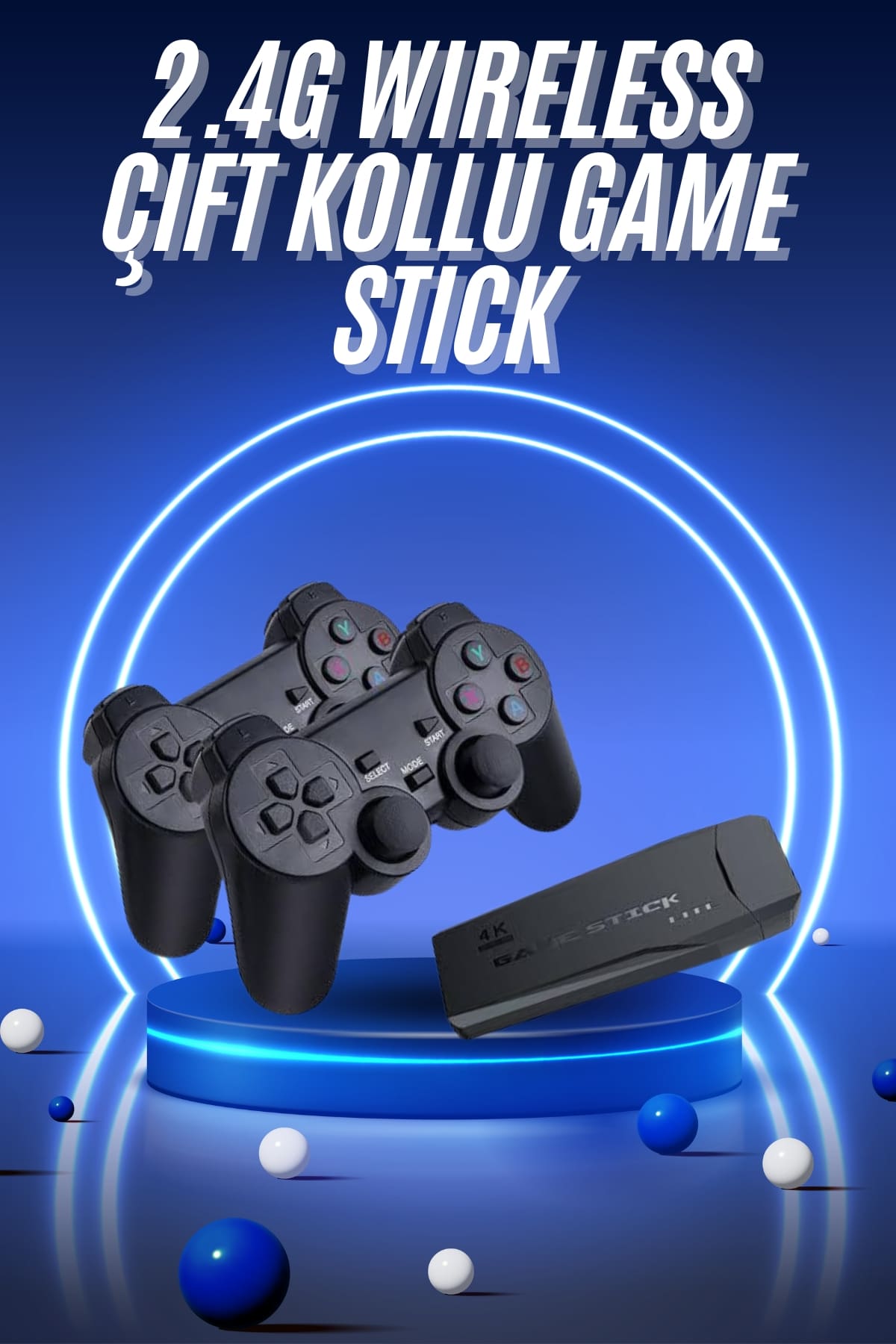 Retro Game Stick Çift Kol Kablosuz Atari Oyun Konsolu 2.4g Uyumlu