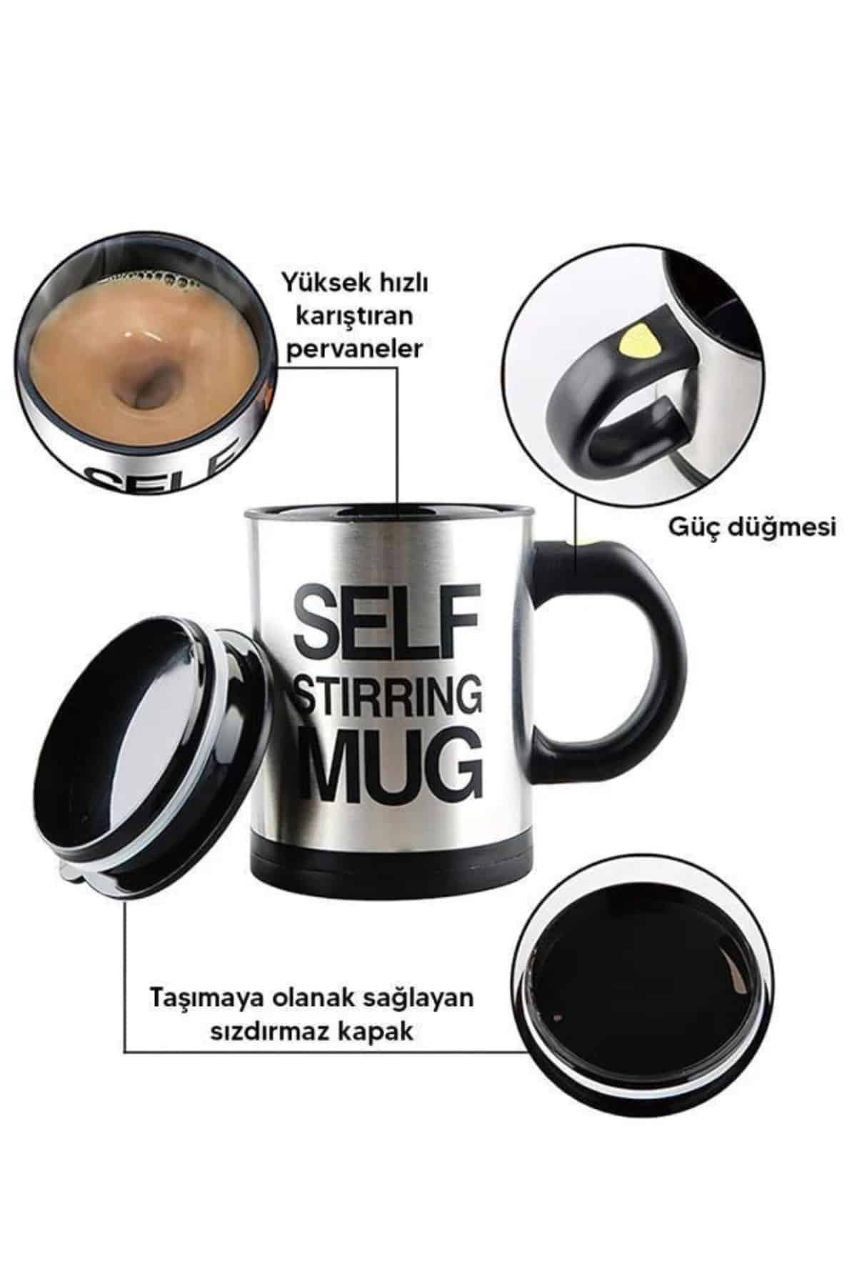 Karıştırıcı Özellikli Mikser Kupa Bardak Kompakt Taşınabilir Mug - Görsel 3