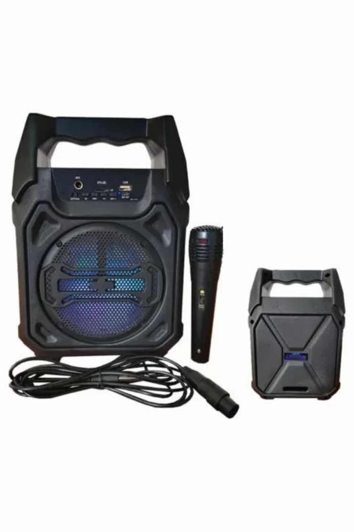 Karaoke Mikrofonlu Fm Radyolu Bluetooth Hoparlör Yüksek Ses Kaliteli - Görsel 2