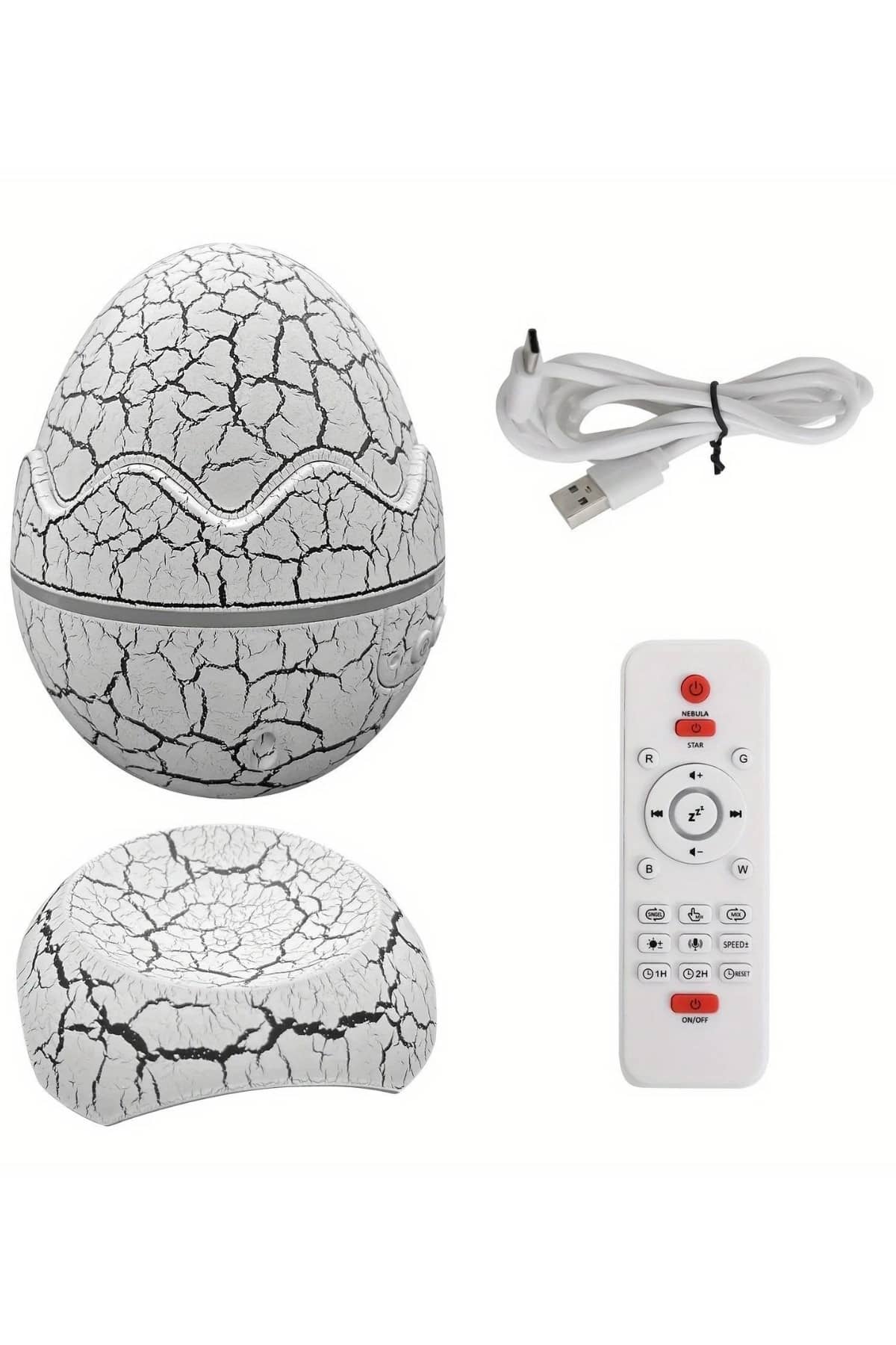 Yumurta Görünümlü Masa ve Gece Lambası Renk Değiştirebilen Projektör - Görsel 5